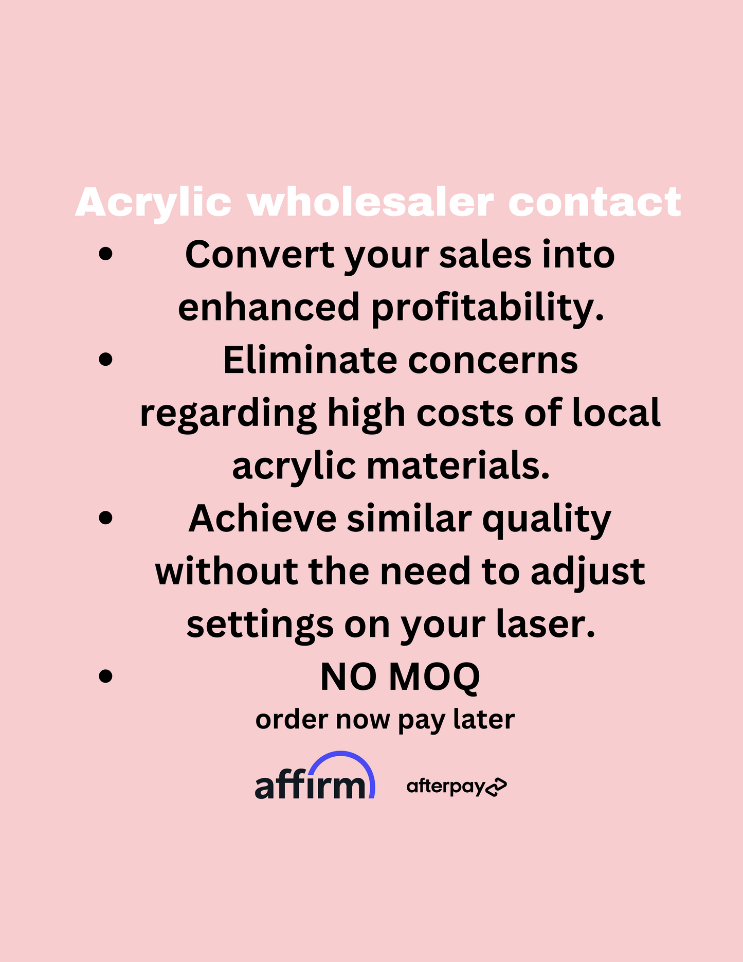 Acrylic wholesaler