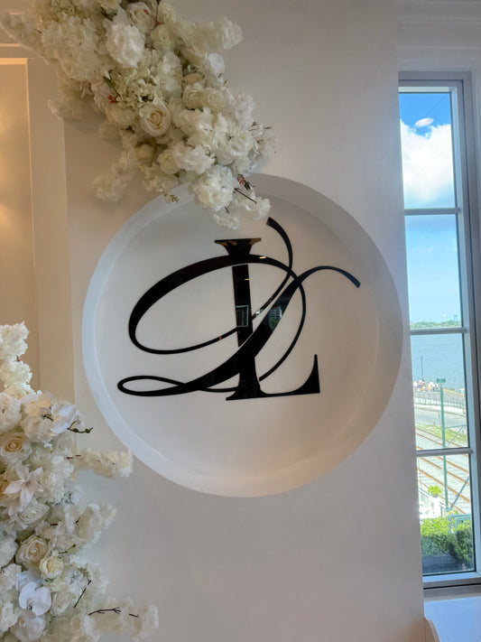 Logo sign for backdrop