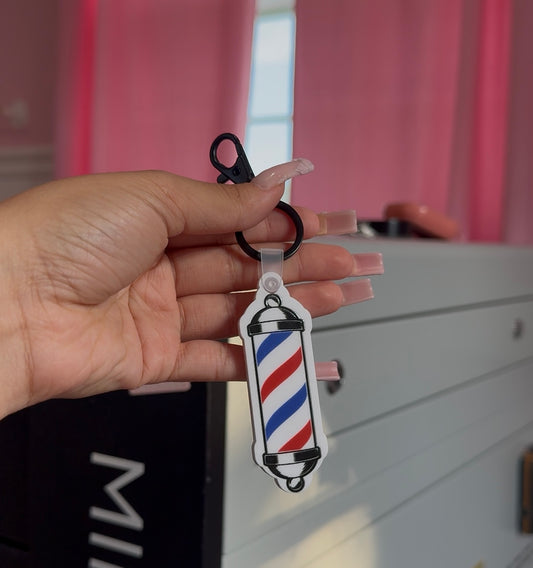 Smart tap uv printer barber pole keychain