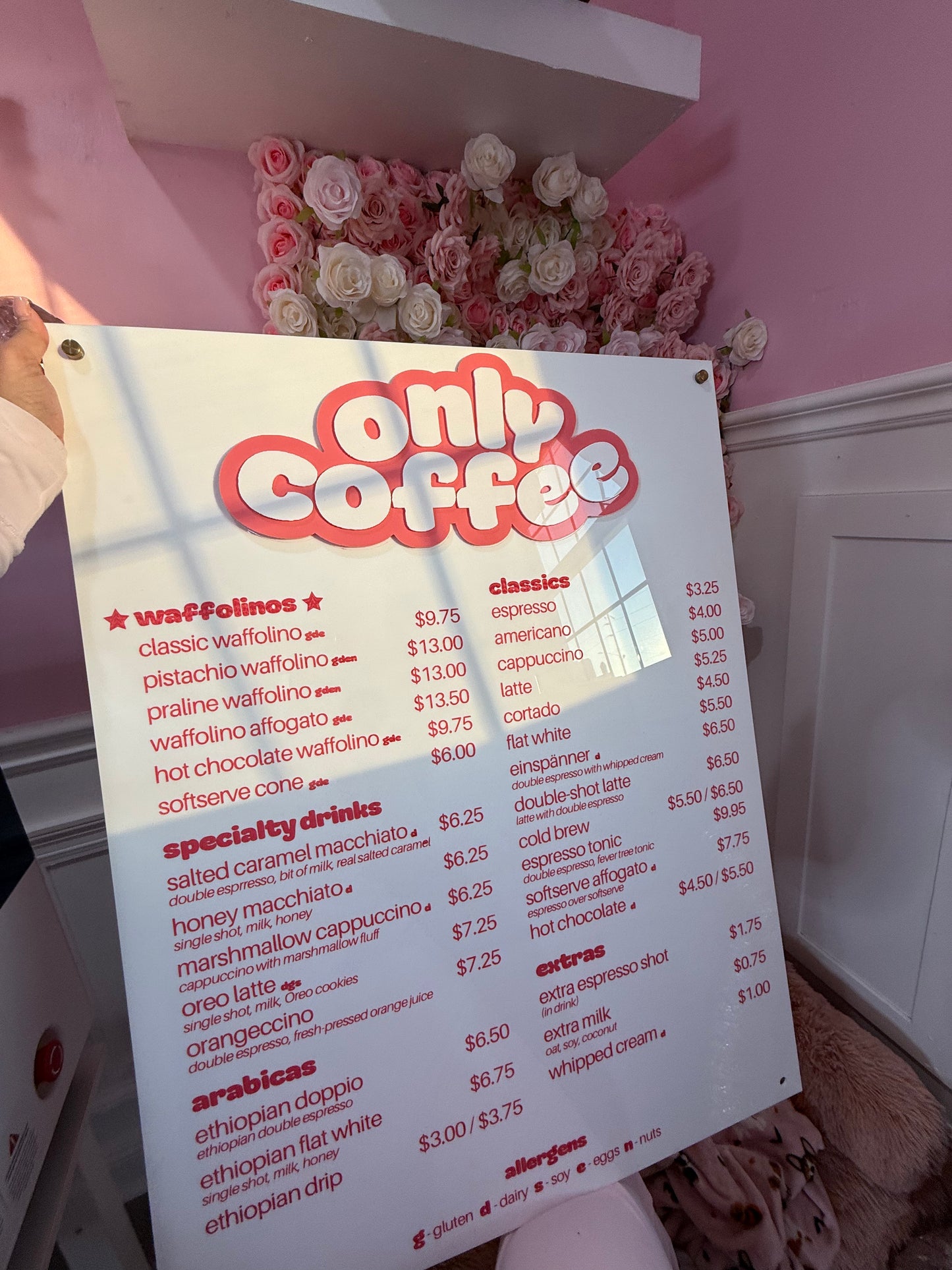 custom menu for wall 3D logo